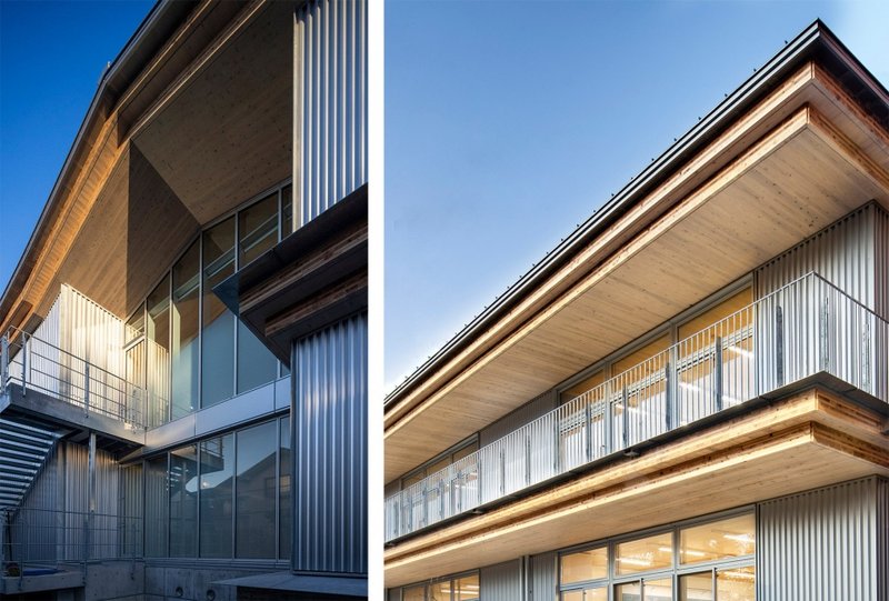 The exterior of the building, the timber cross-section is directly displayed, © Yanguangshe (Noda Dongde)