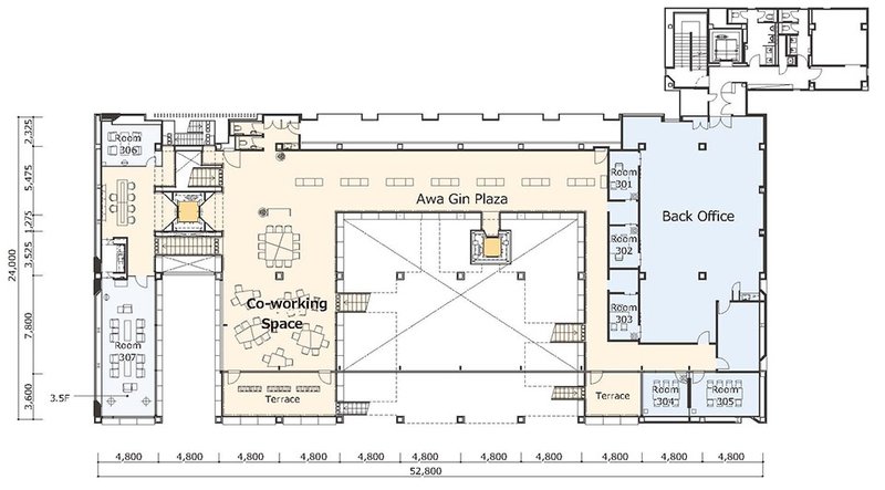 3rd Floor Plan © Nikken Sekkei
