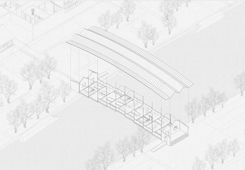 Axonometric drawing © Shanshuixiu Architects