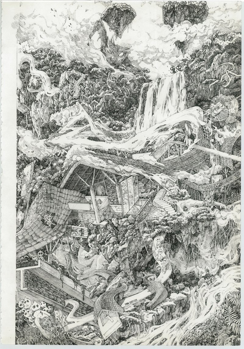 Project Essay Illustration, needle pen on paper 37X25cm&nbsp; © Can Zhang