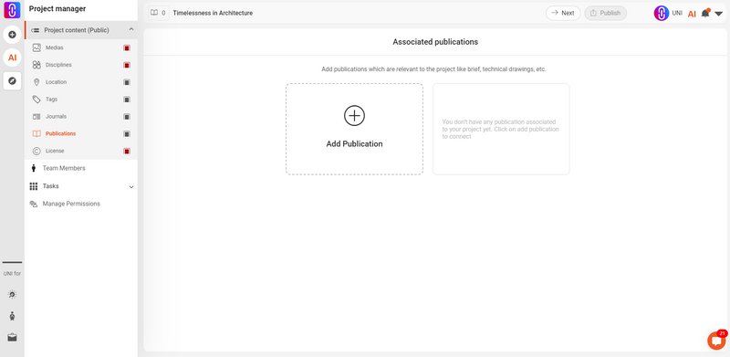 Connecting your publication to your project