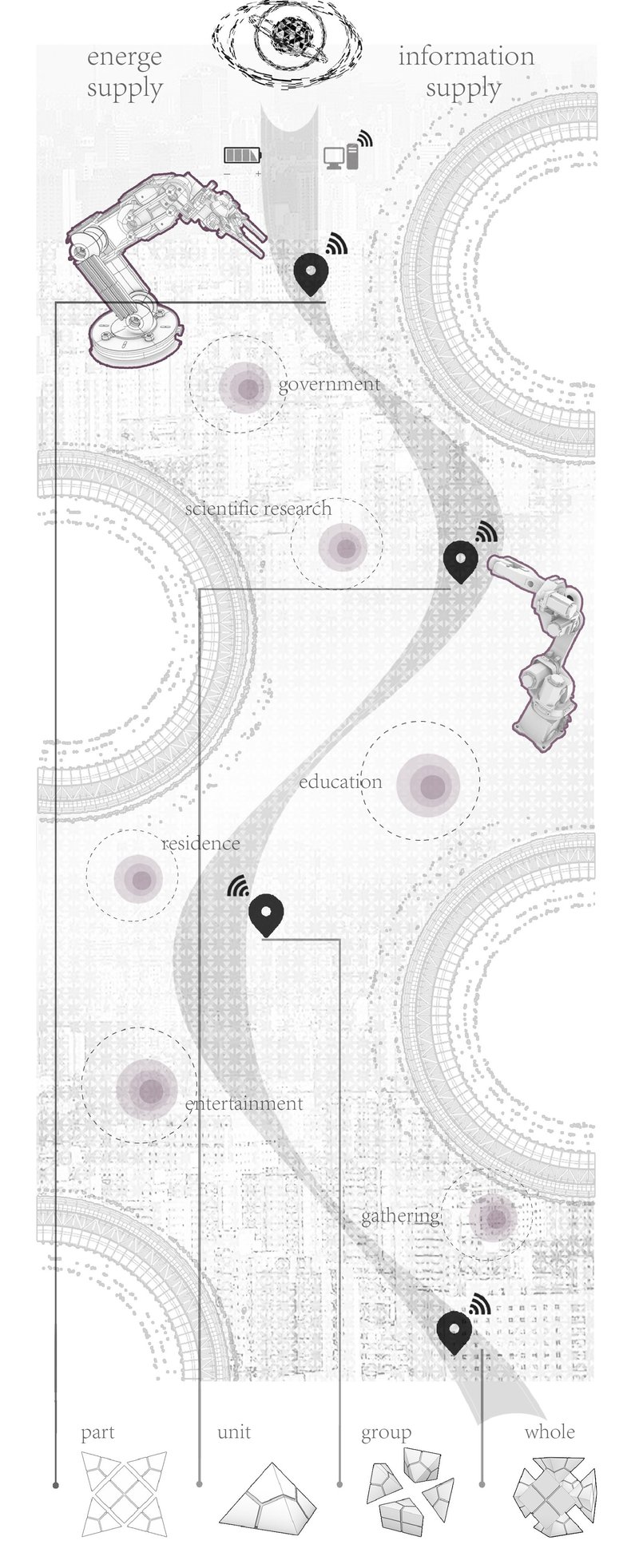 An illustration indicating the development of module using robotic fabrication in space&nbsp;