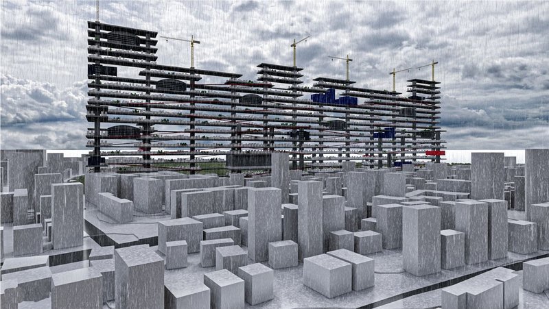 Rising architecture amidst the remnants of the past.