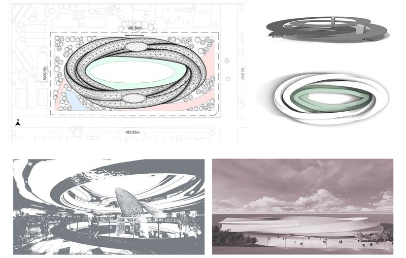 Infinite loop of innovation: Architectural brilliance in a Möbius strip design.