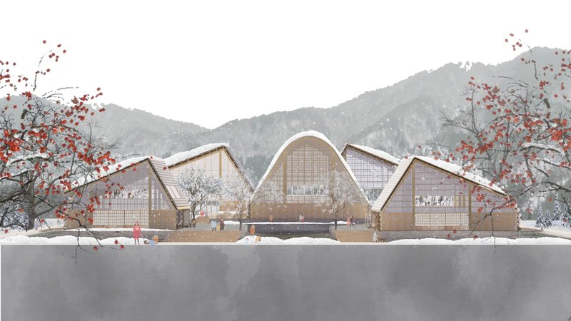 Kibo no Sakura Cultural Center embodies hope and cherry blossoms, engaging Shirakawa's youth and tourists.