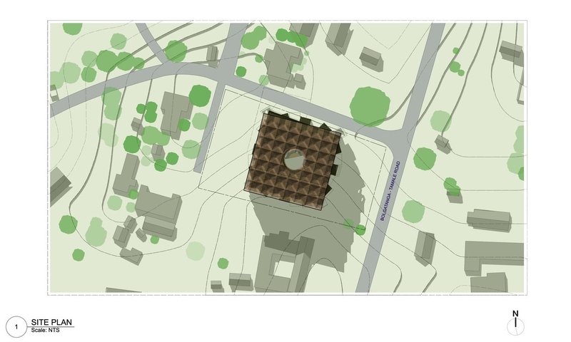 Green integration in urban apartment complex planning.