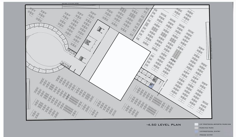 Underground precision: STAYdıum's foundational level plan detailed.