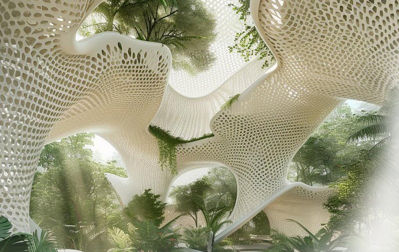 Visual from <b>Eco Harmony Pavilion</b>&nbsp;- A project that focuses on designing and constructing building with minimal negative impact on the environment while promoting sustainable living.