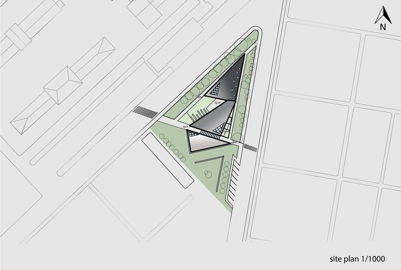Site Plan: Triangular Footprint for Oslo's Illuminate.