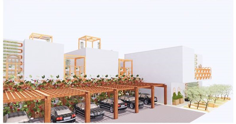 Green parking solutions in urban design.