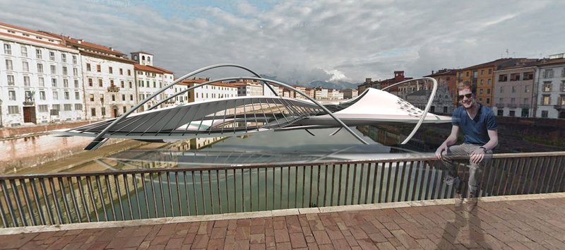Futuristic bridge fusing culture with urban landscapes.