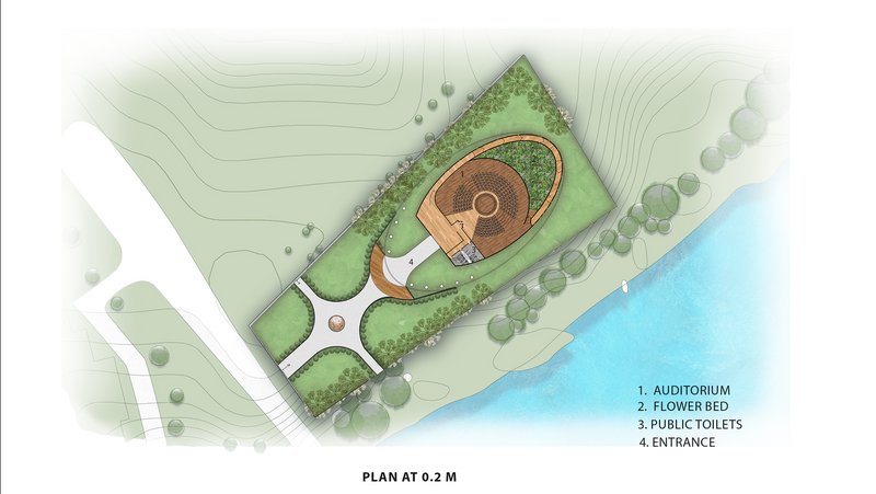 Site Plan: Blending Nature with Contemplative Spaces.