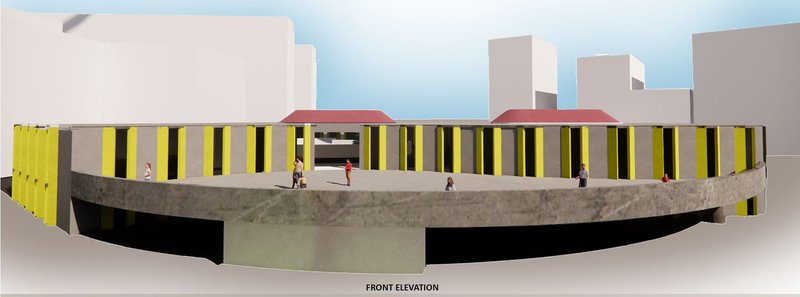Colorful Contrast in Brutalist Educational Architecture