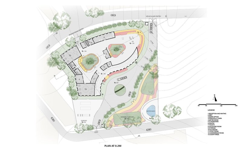Detailed Site Plan Emphasizes Child-Friendly Educational Space