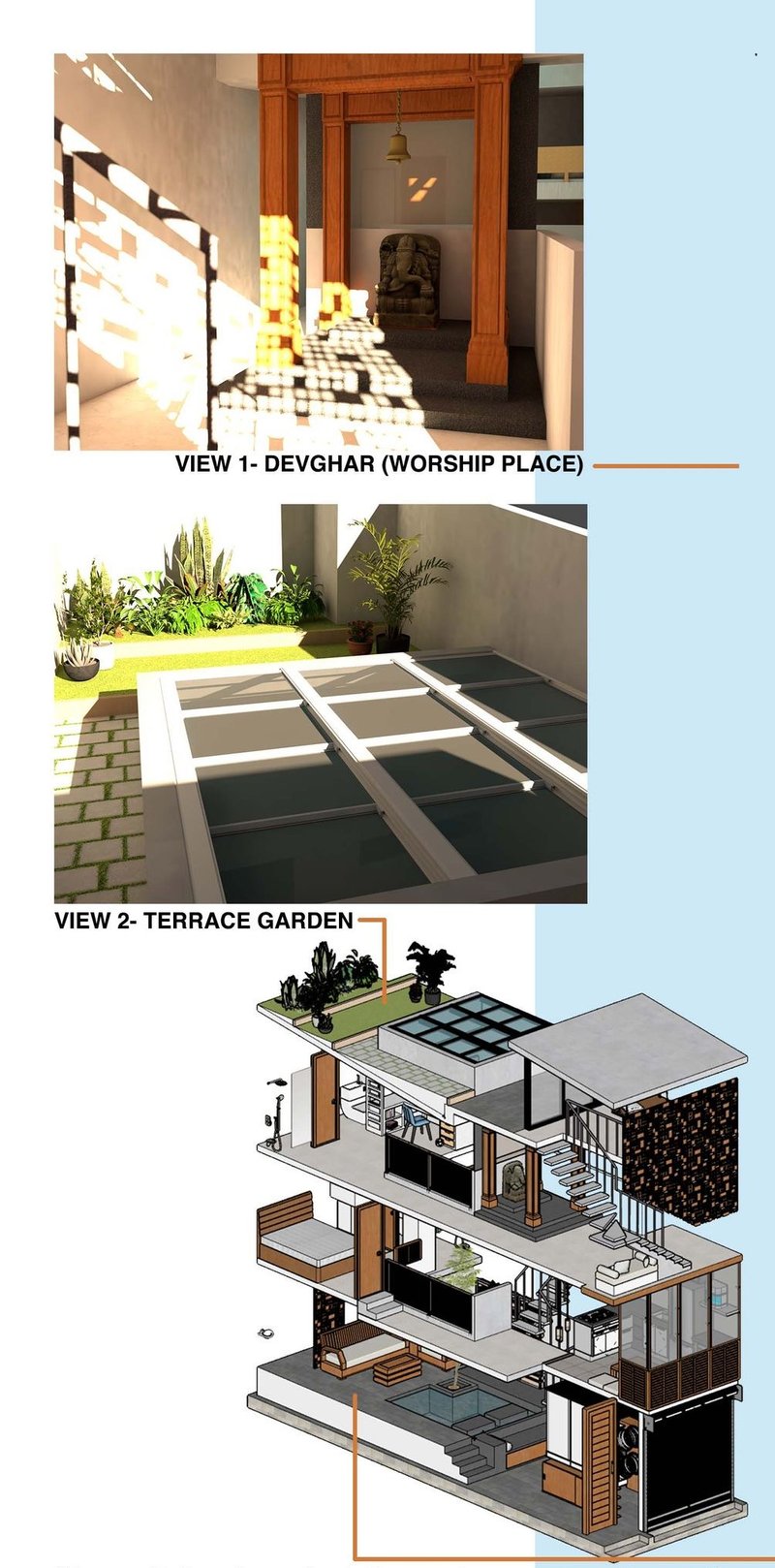 Sacred and Serene Spaces: Worship Area and Terrace Garden
