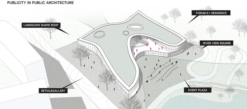 Merging architecture with nature for community interaction.