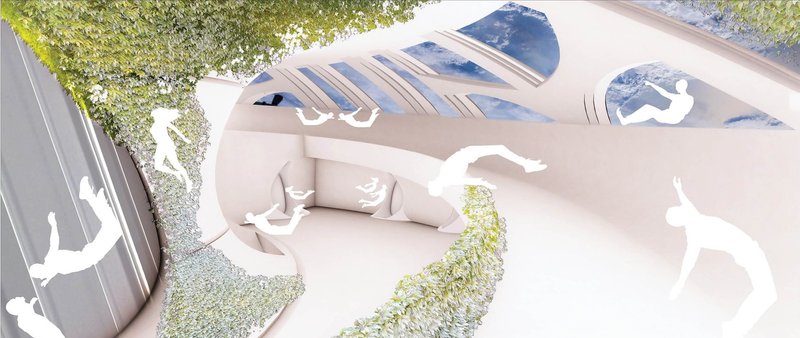 Zero Gravity Leisure: Space Station's Green Lounge.