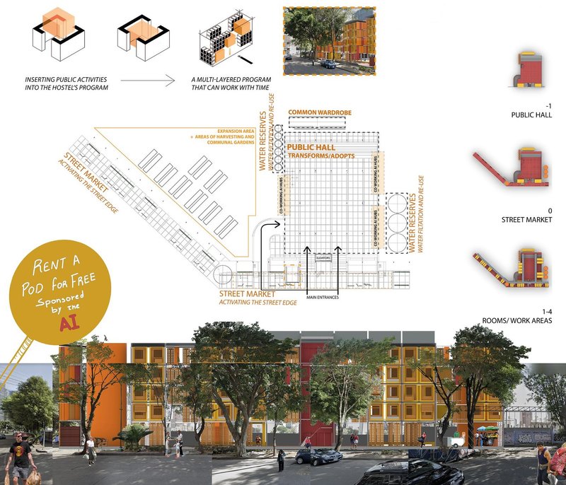 Integrating community space with innovative, AI-sponsored urban housing.