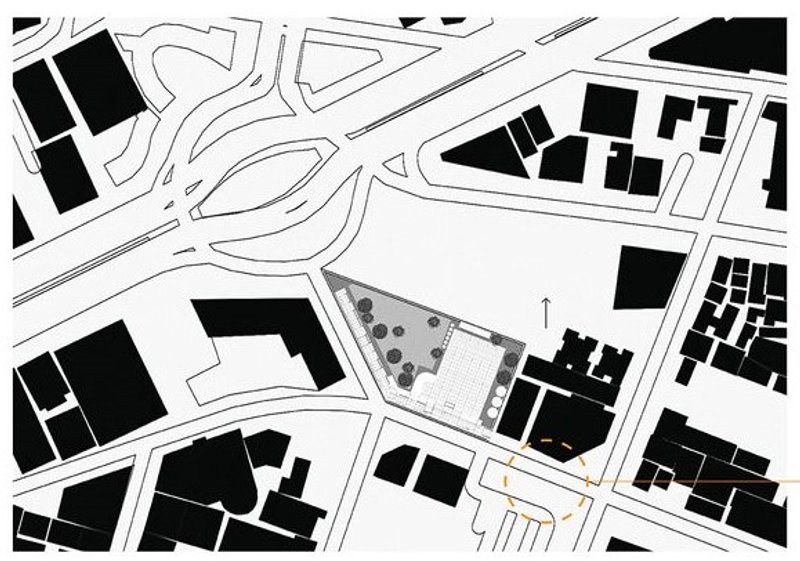 Urban integration: Hostel interweaving with city's heartbeat.