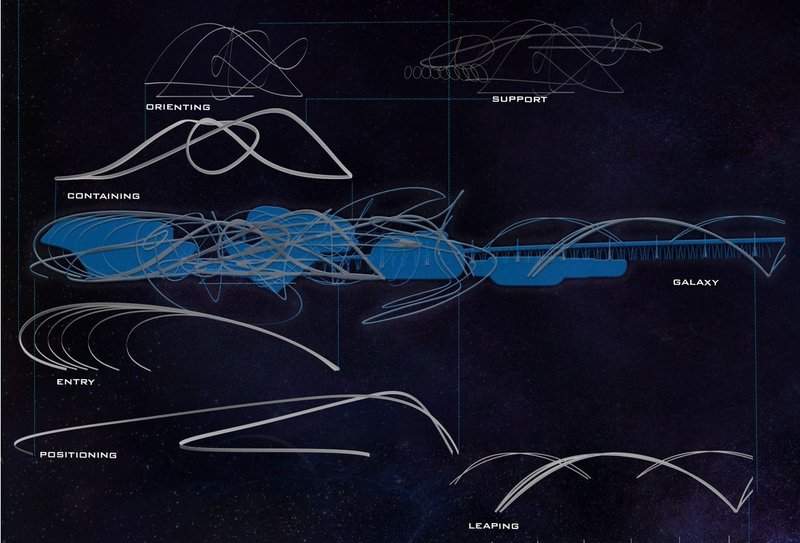 Conceptualizing gravitational curves of Knot Galaxy's design.