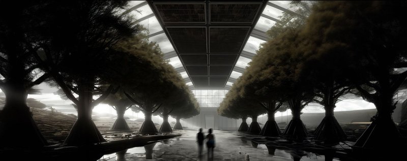 Green oasis amidst lunar solitude.