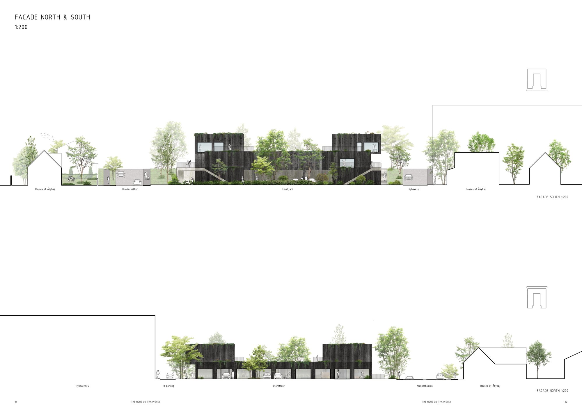 South and North elevation