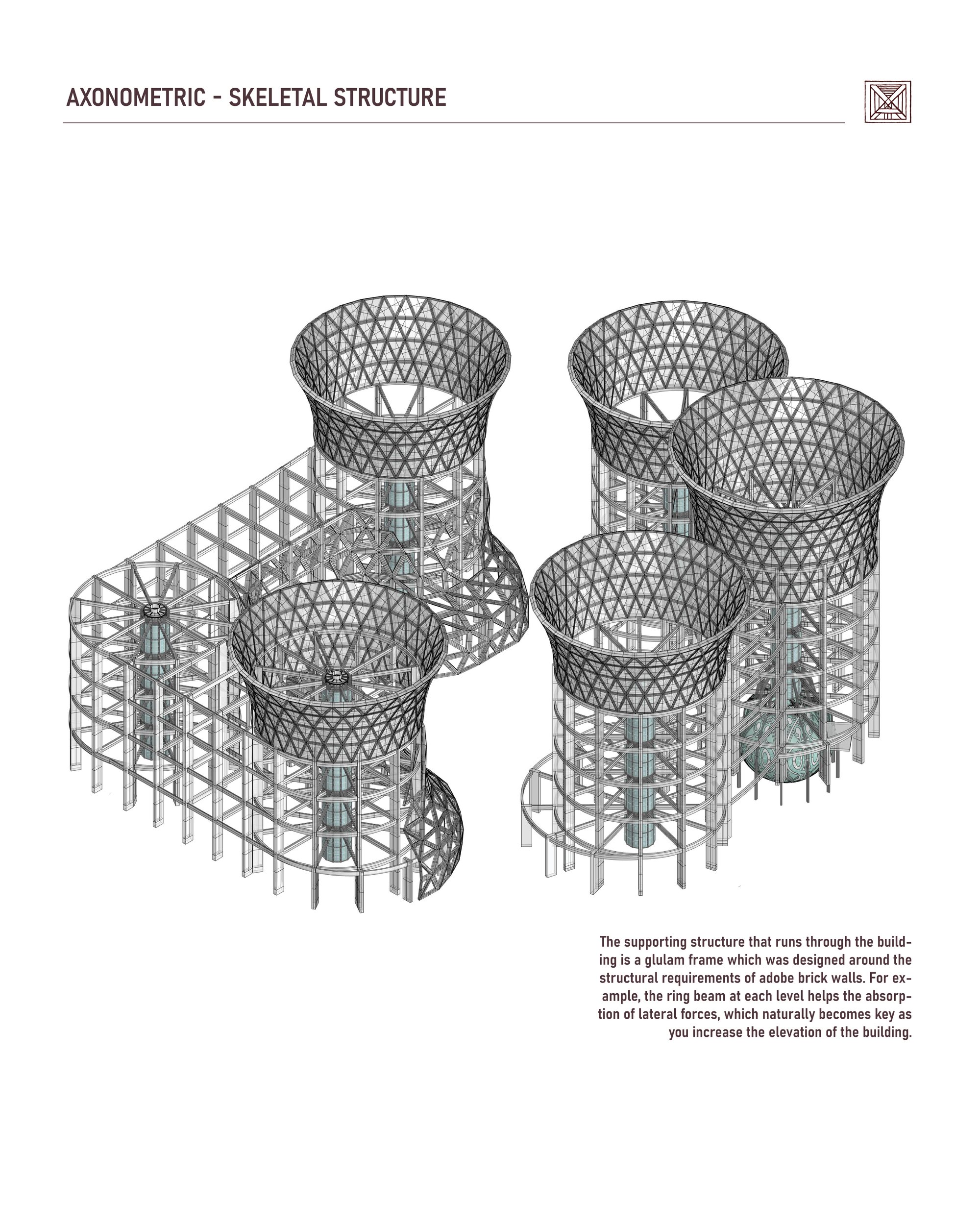 Axonometric: Skeletal Structure