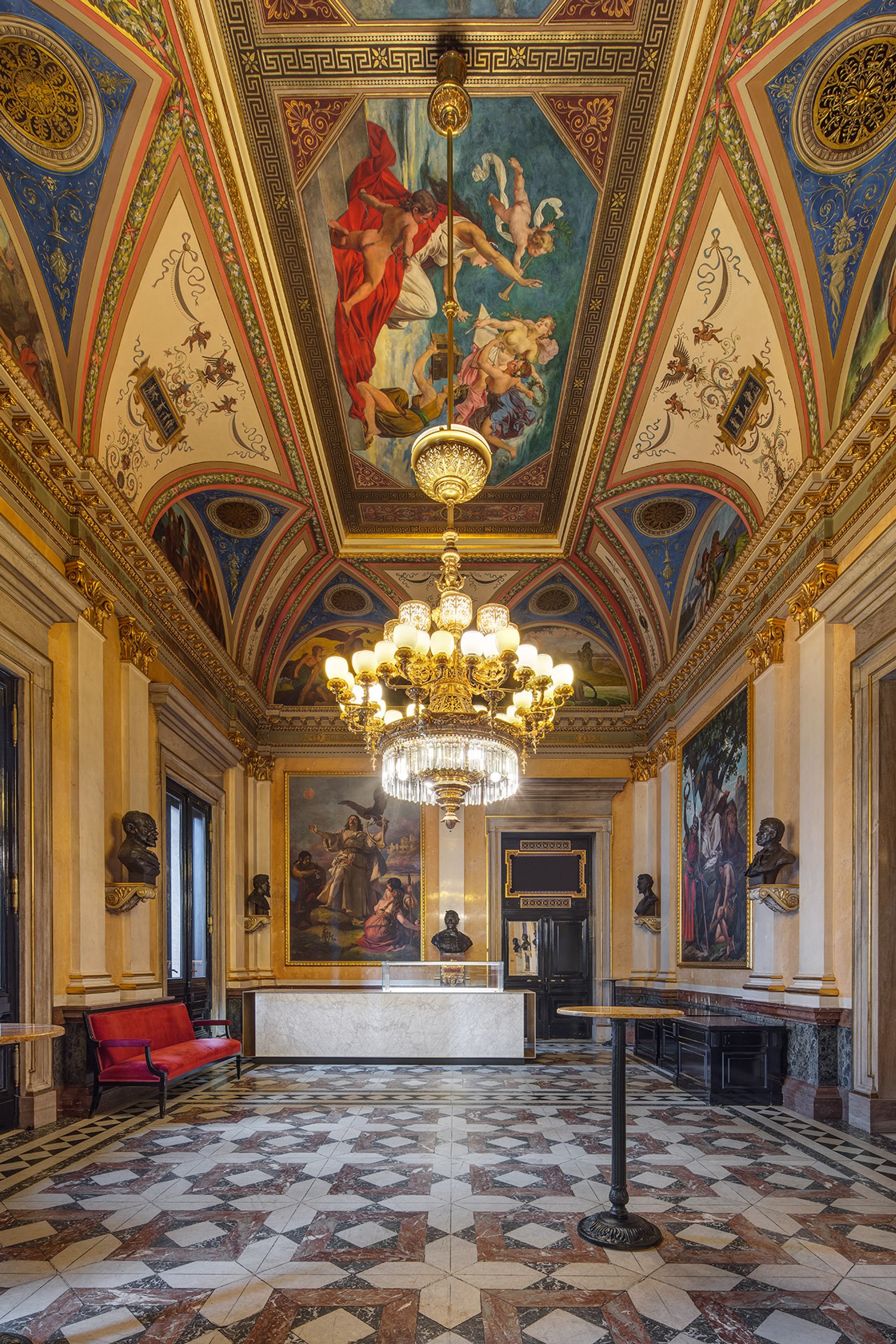 Marble stone in National Theatre Prague
