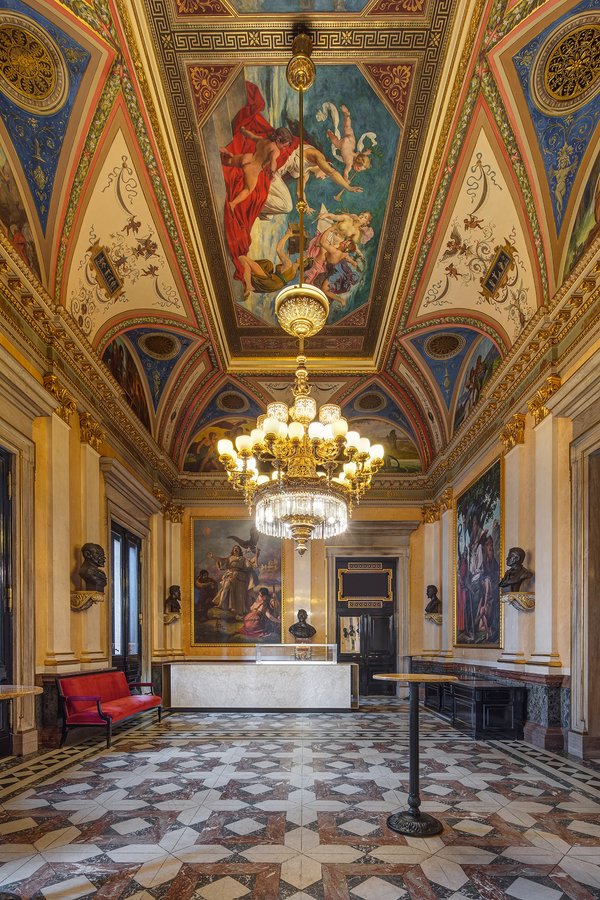 Marble stone in National Theatre Prague