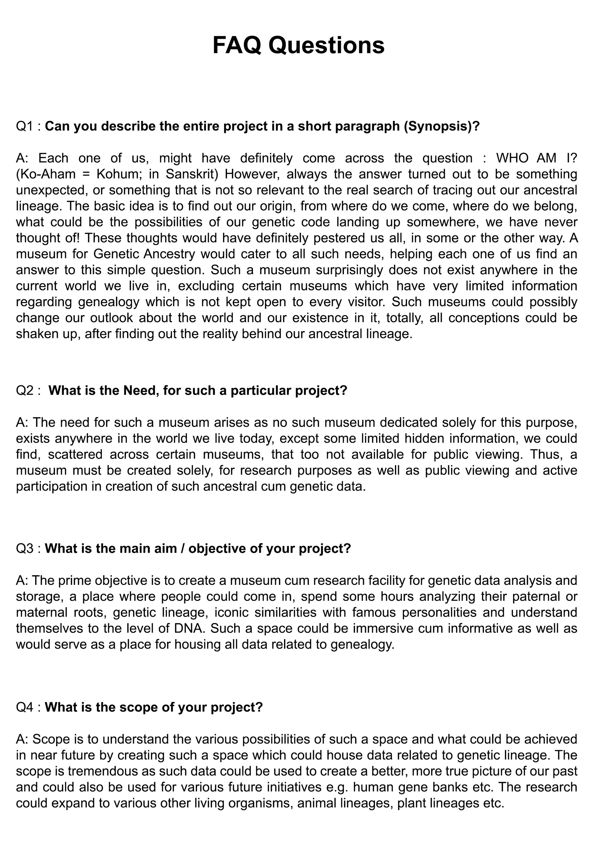 FAQ Sheet 1