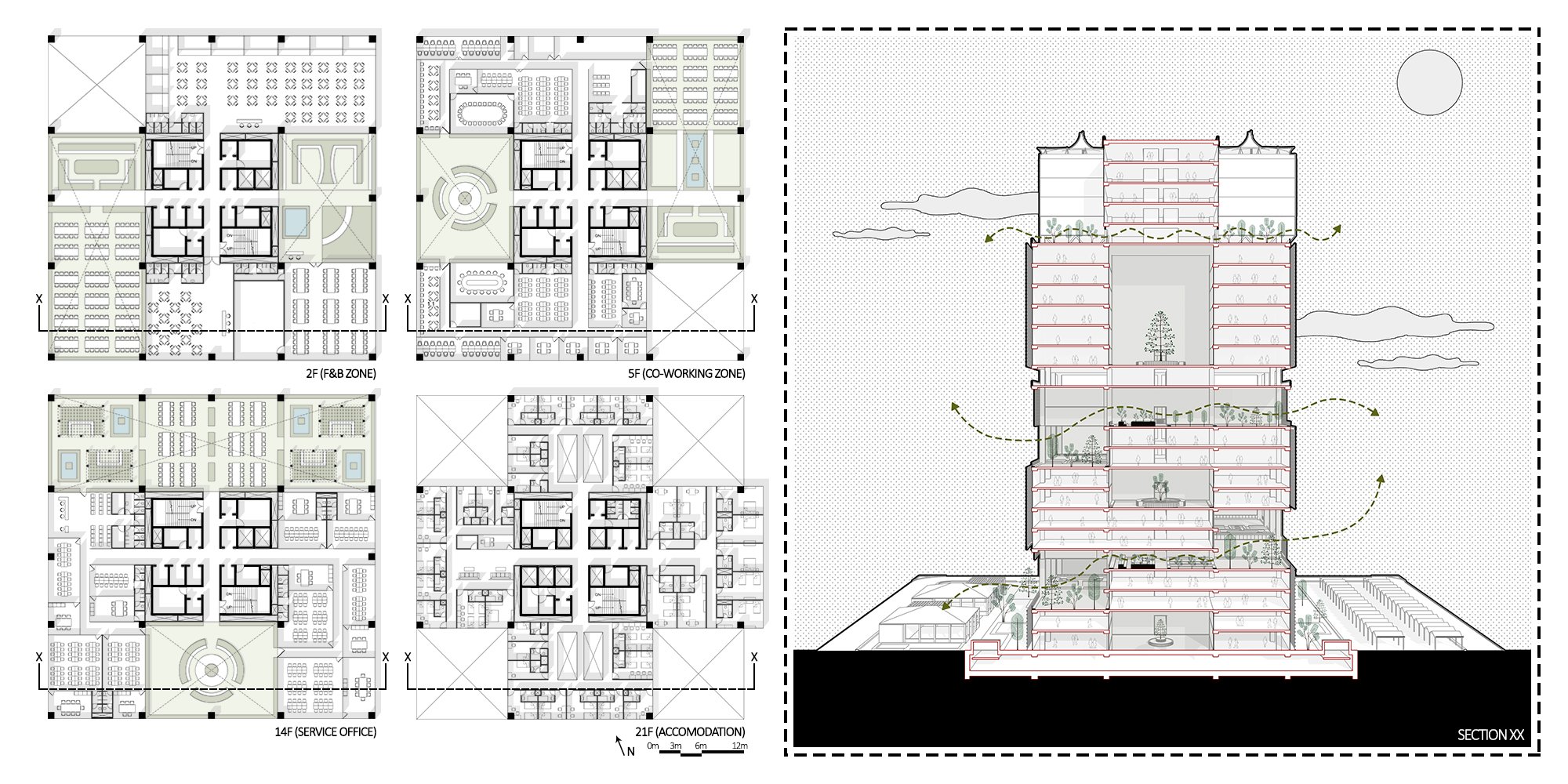 FLOOR PLANS, SECTION