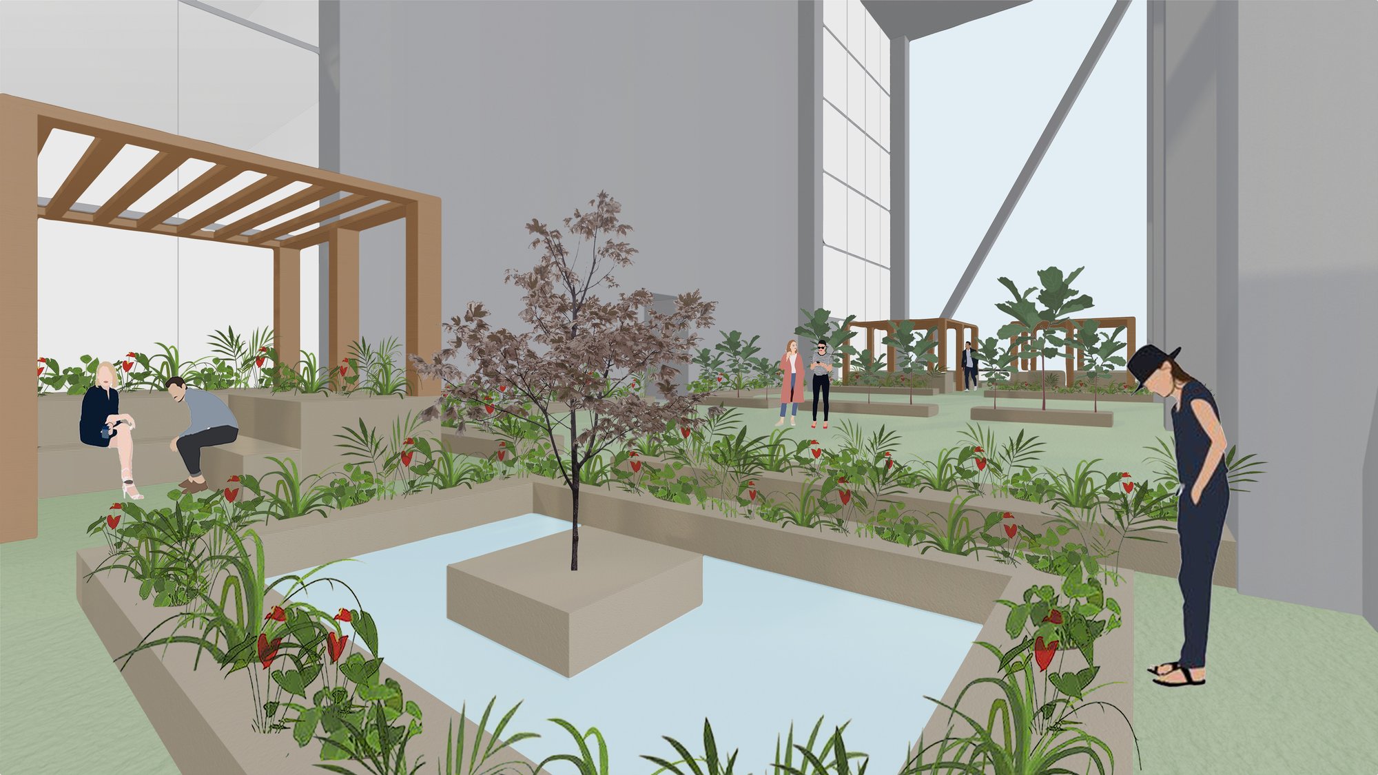 GREEN SPACE AT SERVICE OFFICE AREA