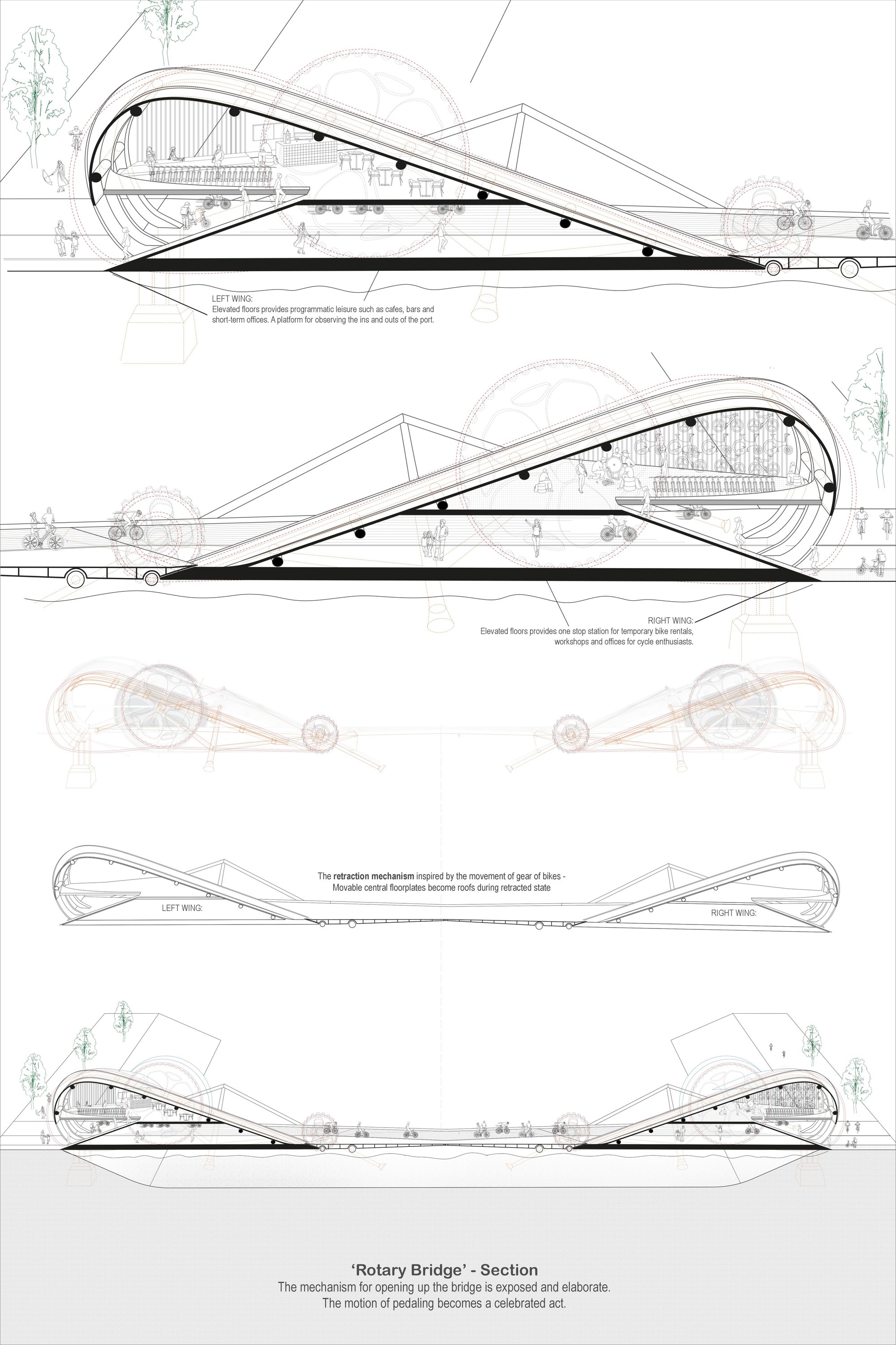 Sections through the bridge