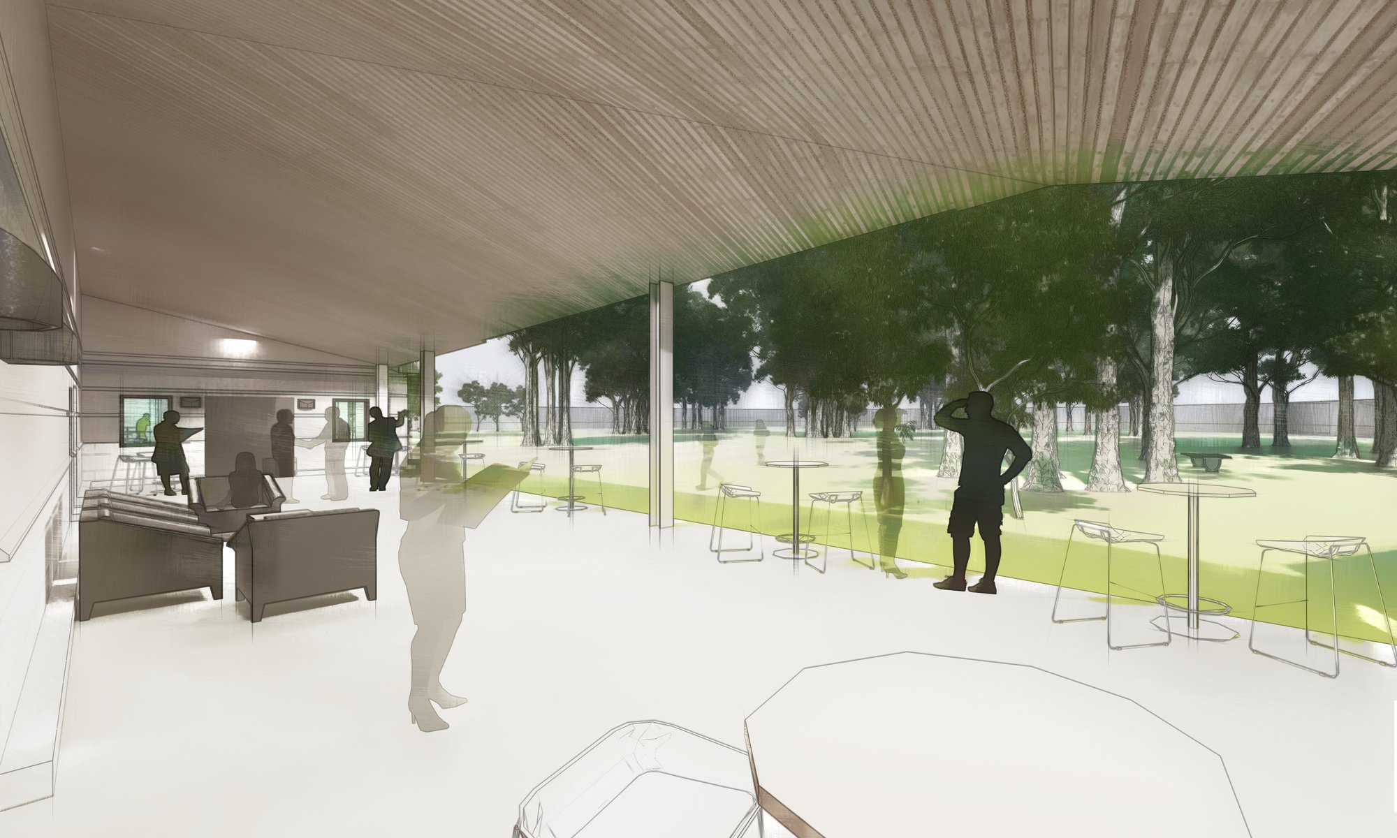 SKETCH RENDERING OF EMPLOYEE PATIO