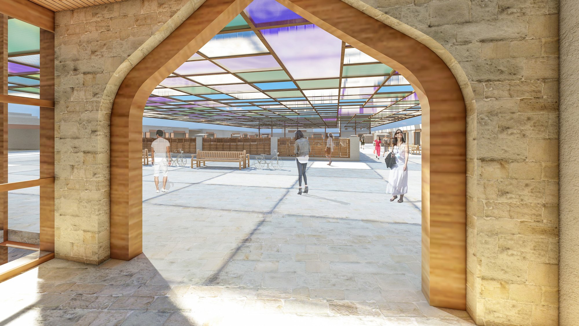 First floor from inside Pointed arch transitions