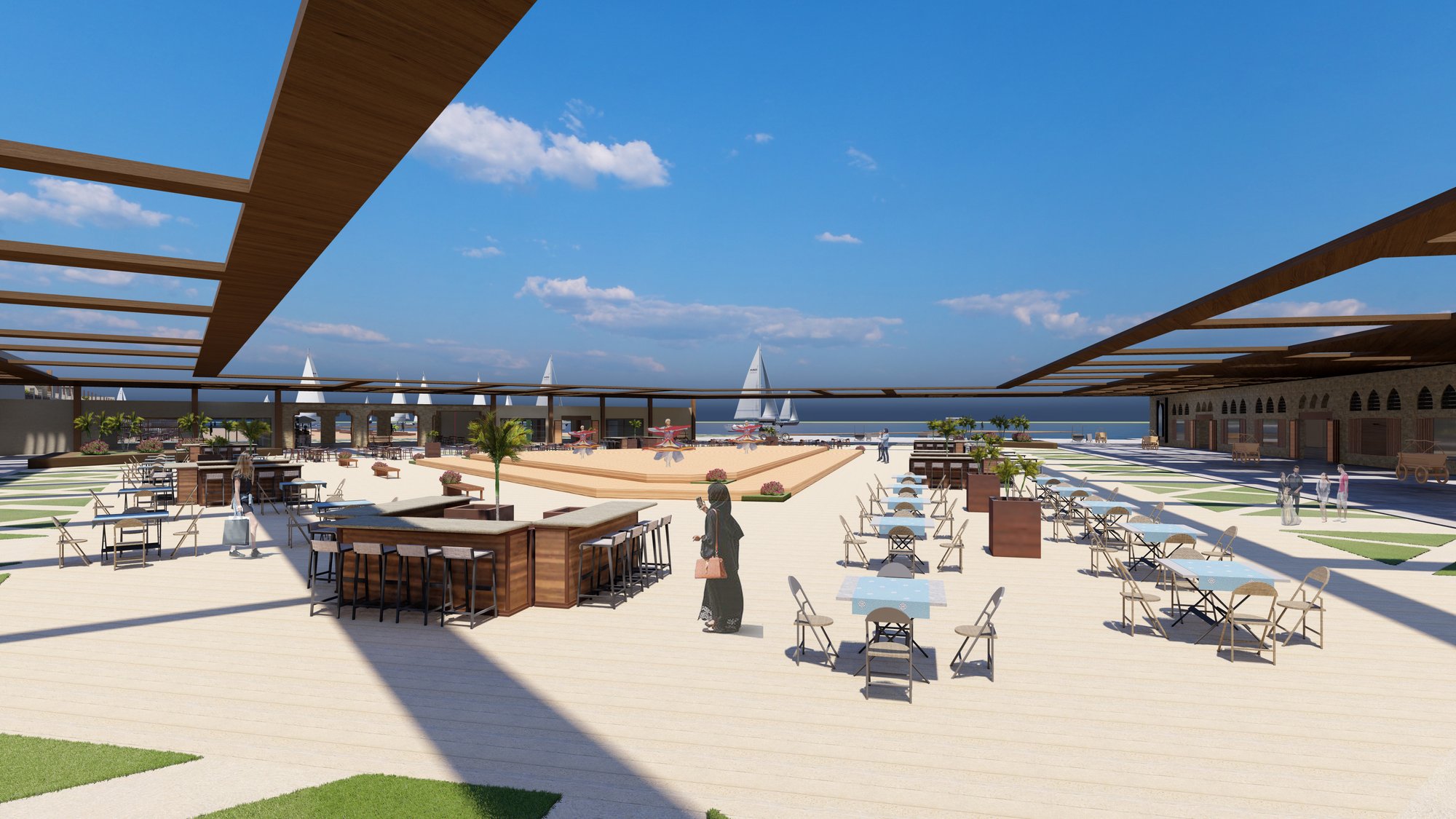 Food outdoor area + Performance space