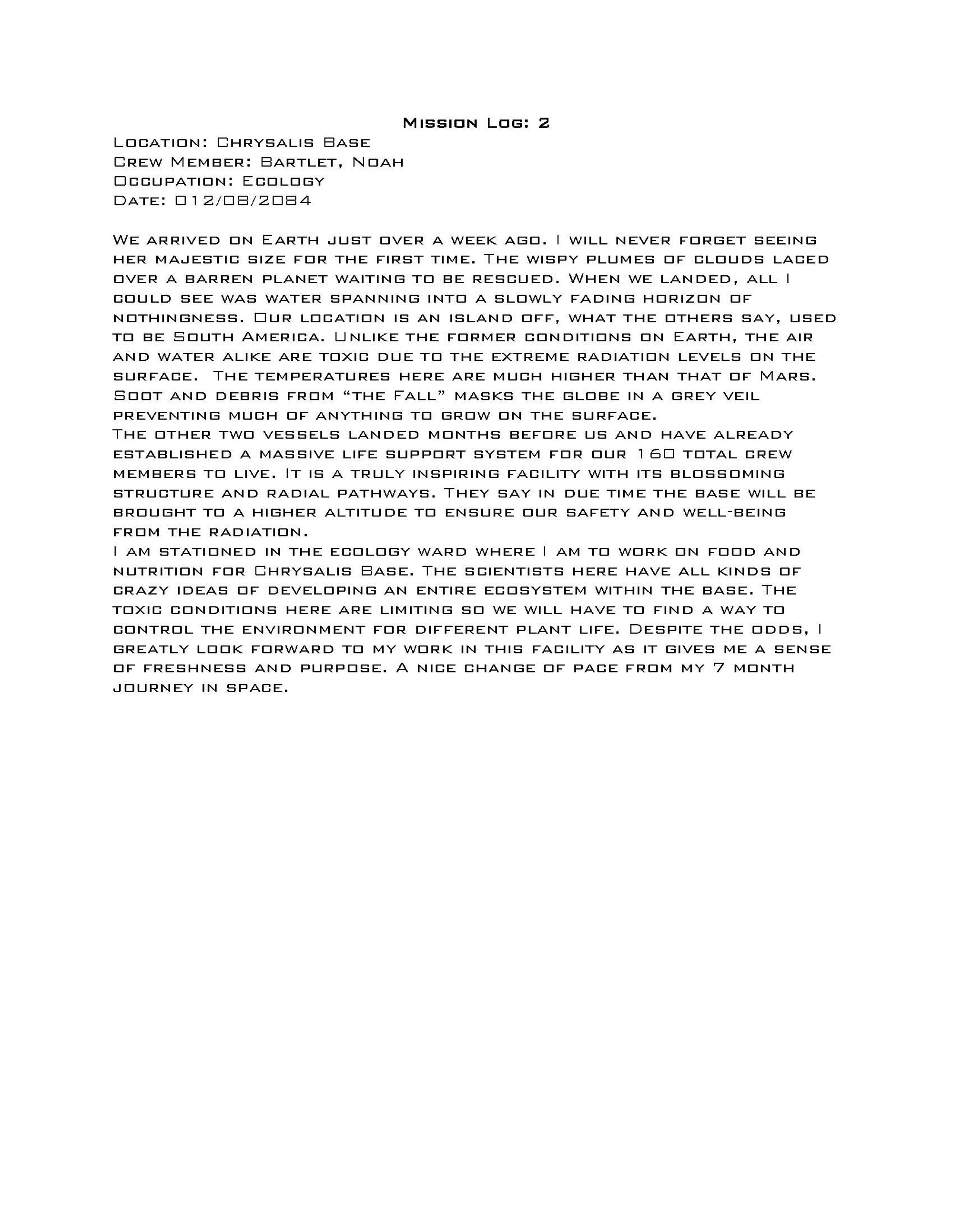 Narrative Entry 2
