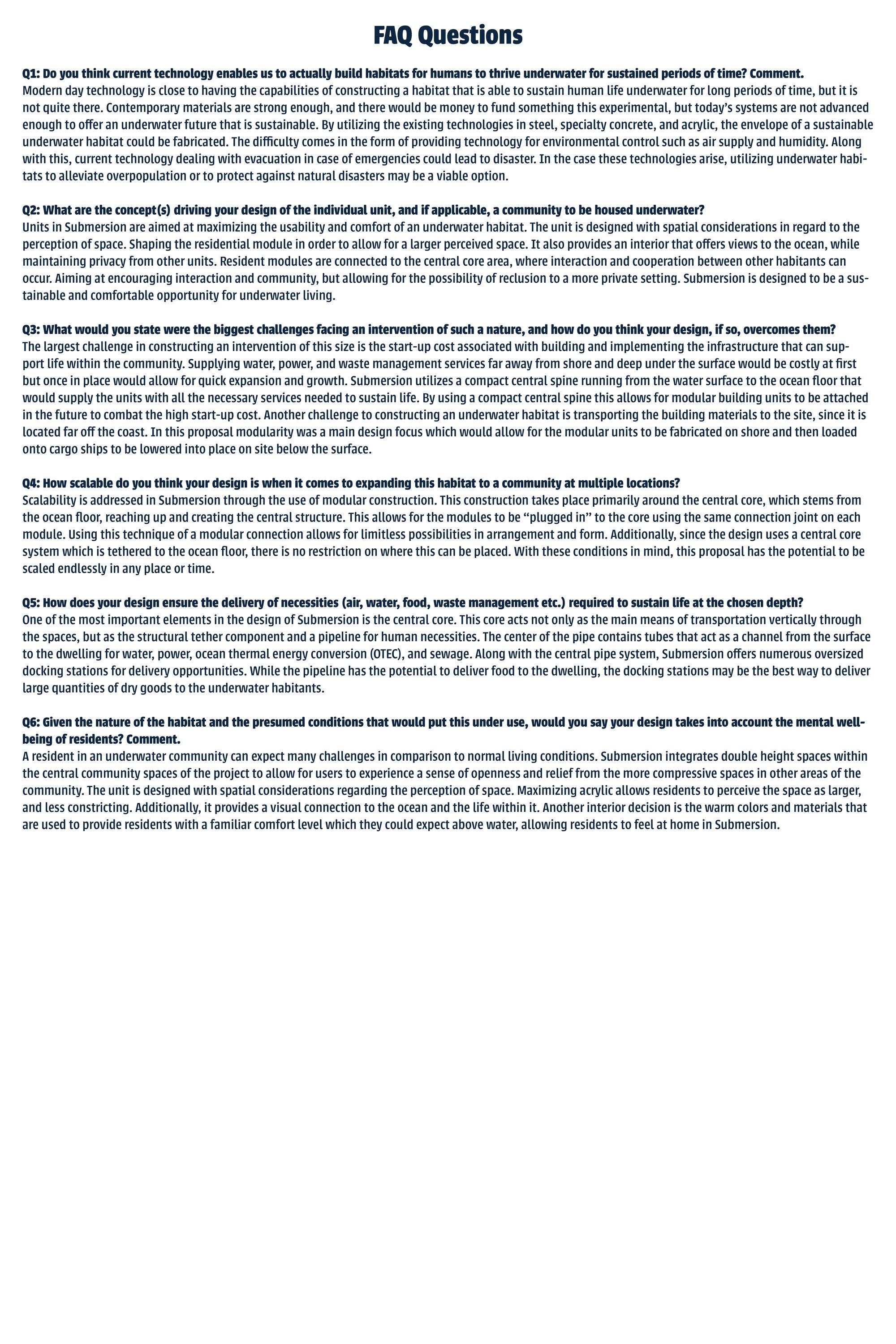 Submersion FAQs