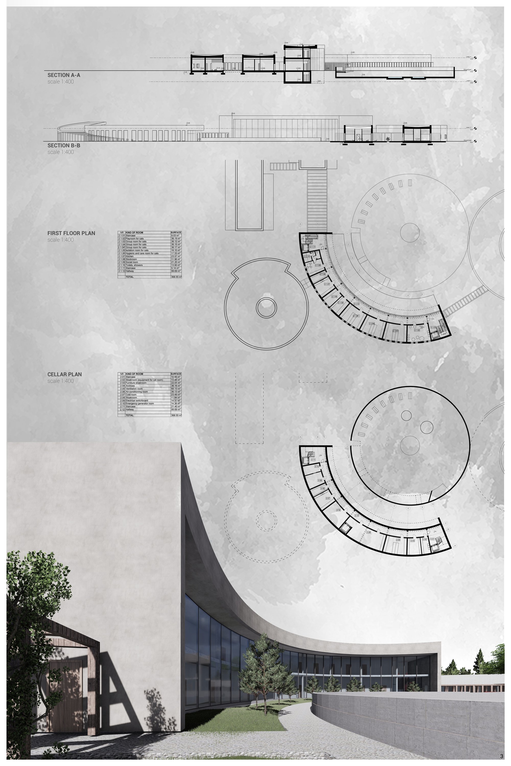 3. Plans and sections.