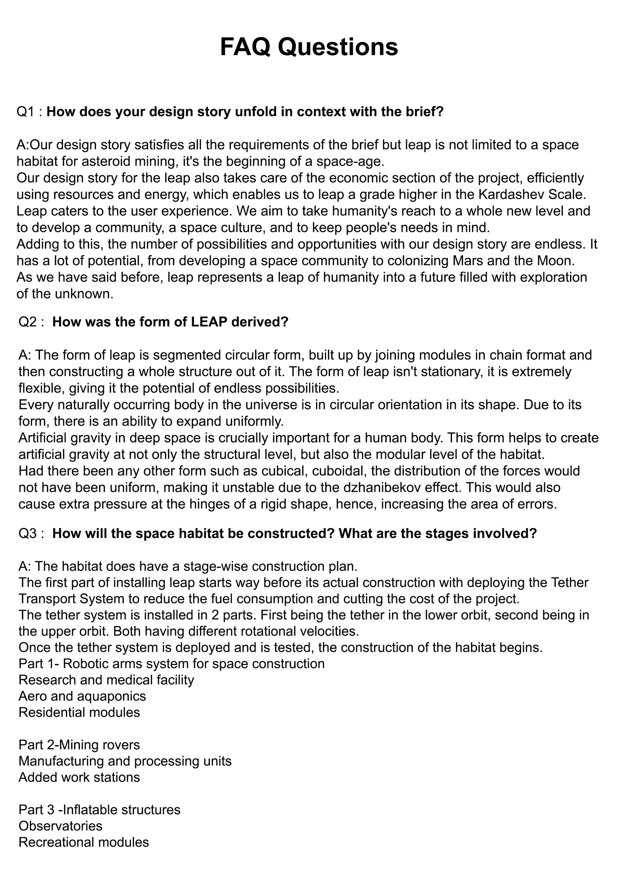 FAQ sheet 1