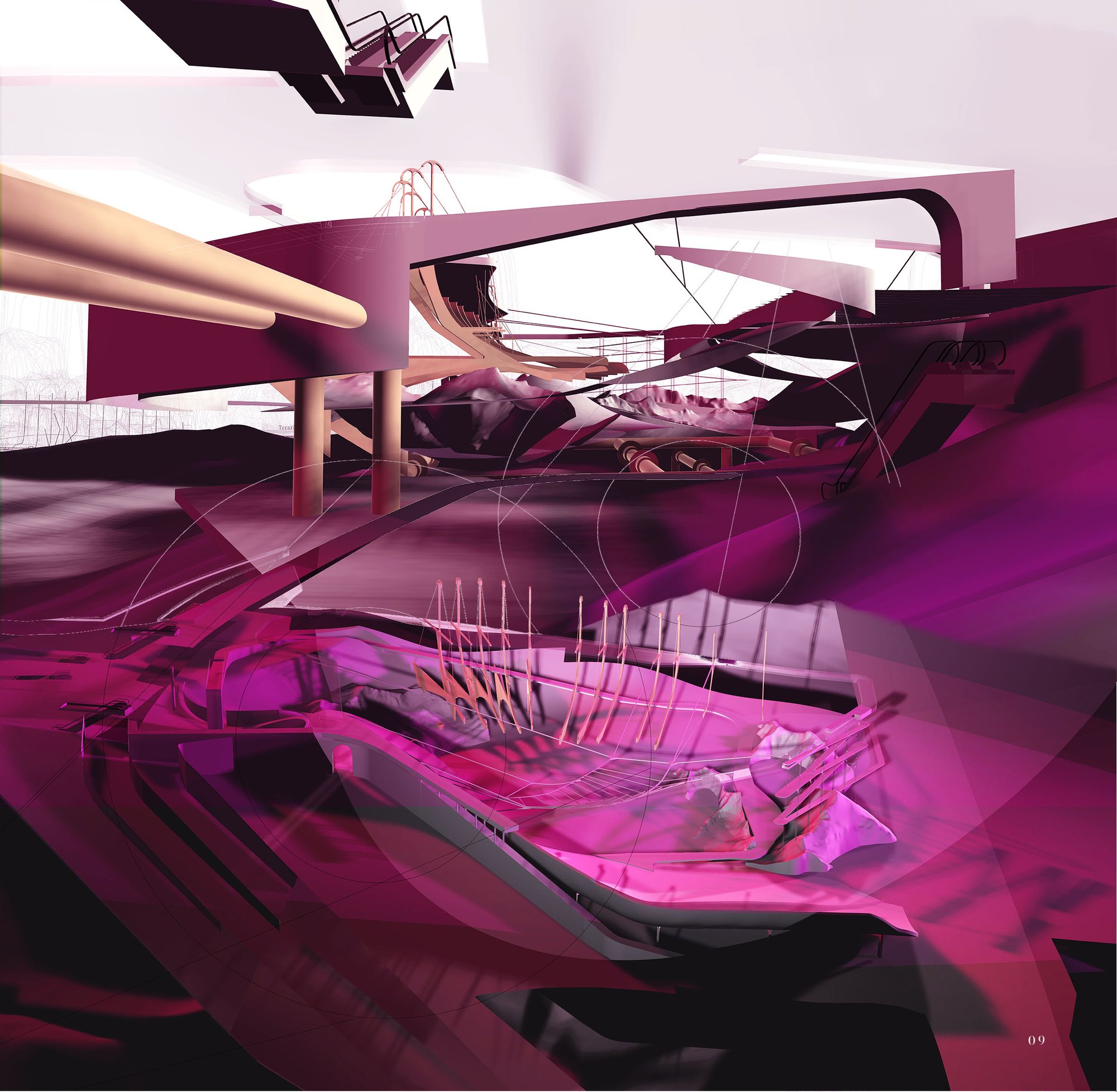 Collage of Interior view and Zoom out view