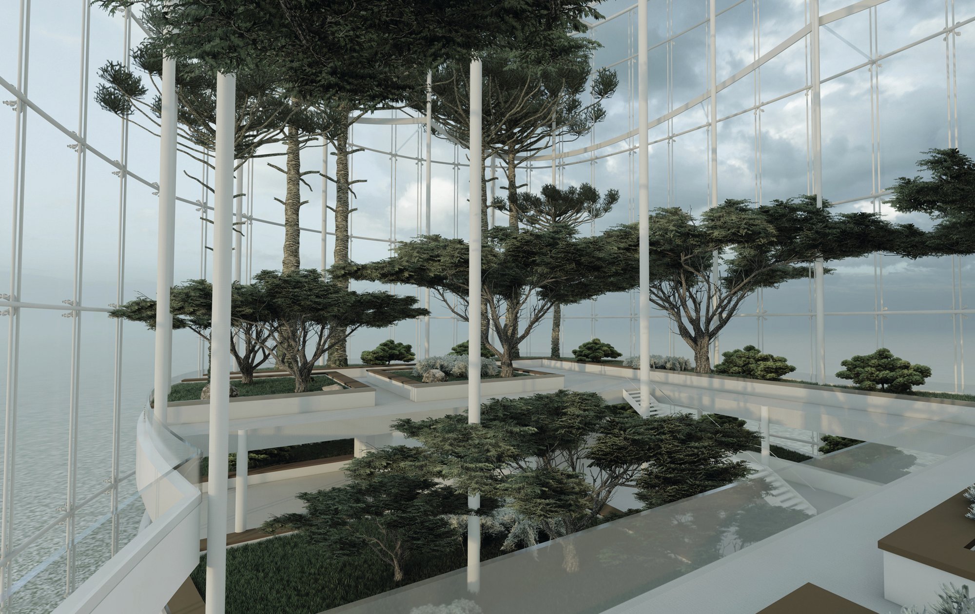 Interior of  skyscraper park