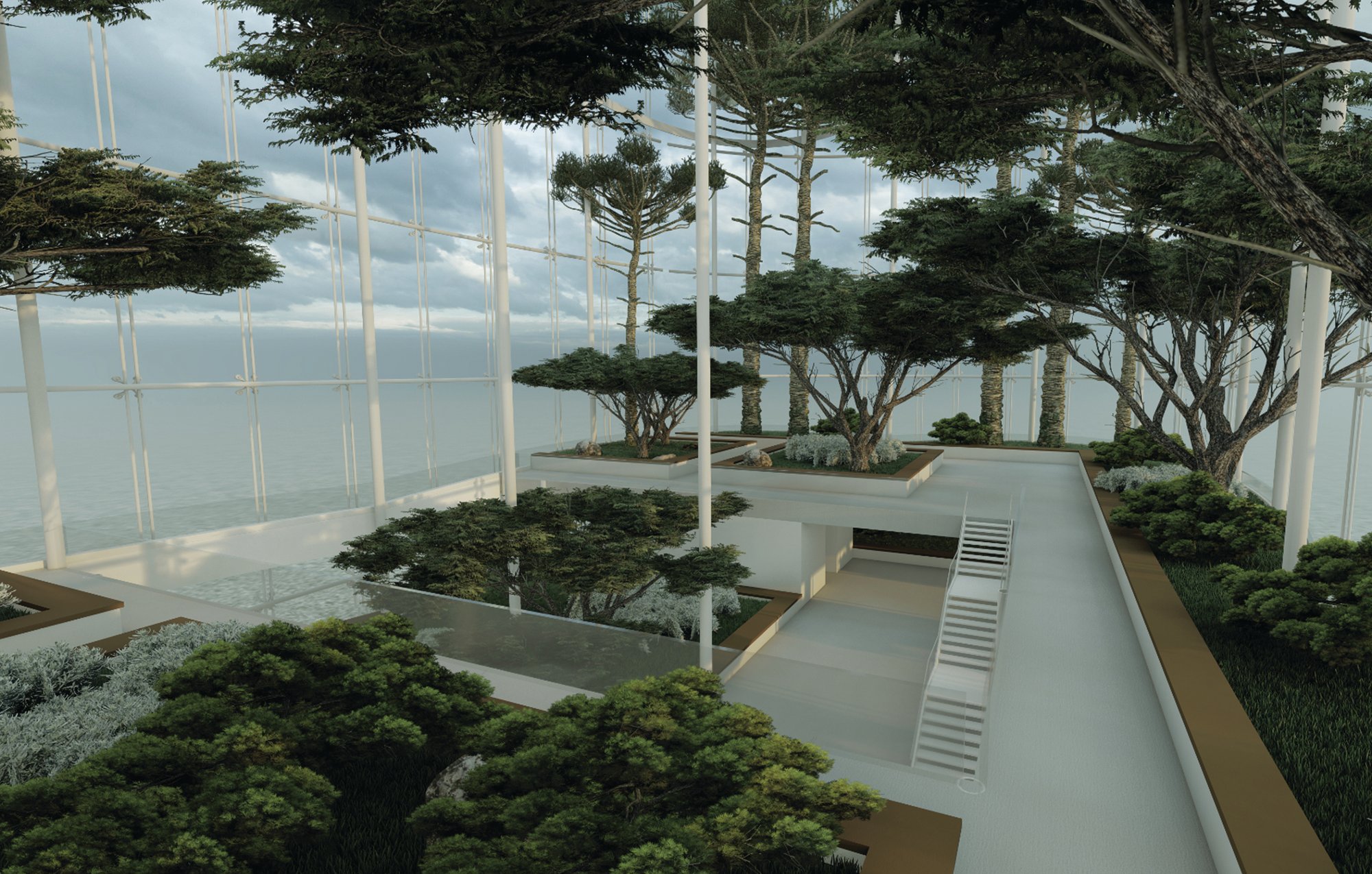 Interior of  skyscraper park