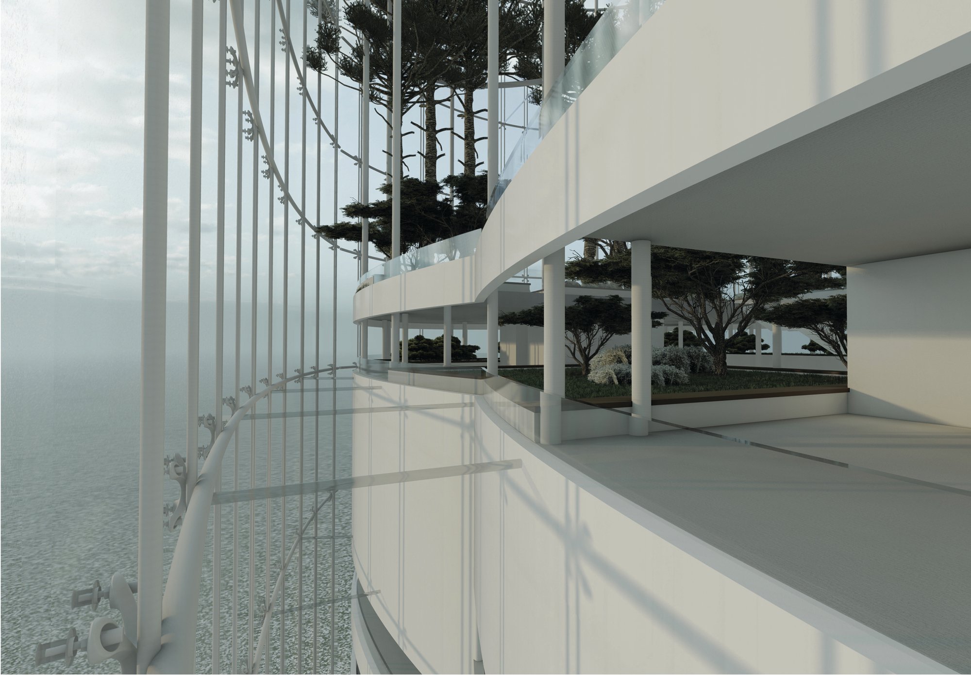 Interior of  skyscraper park