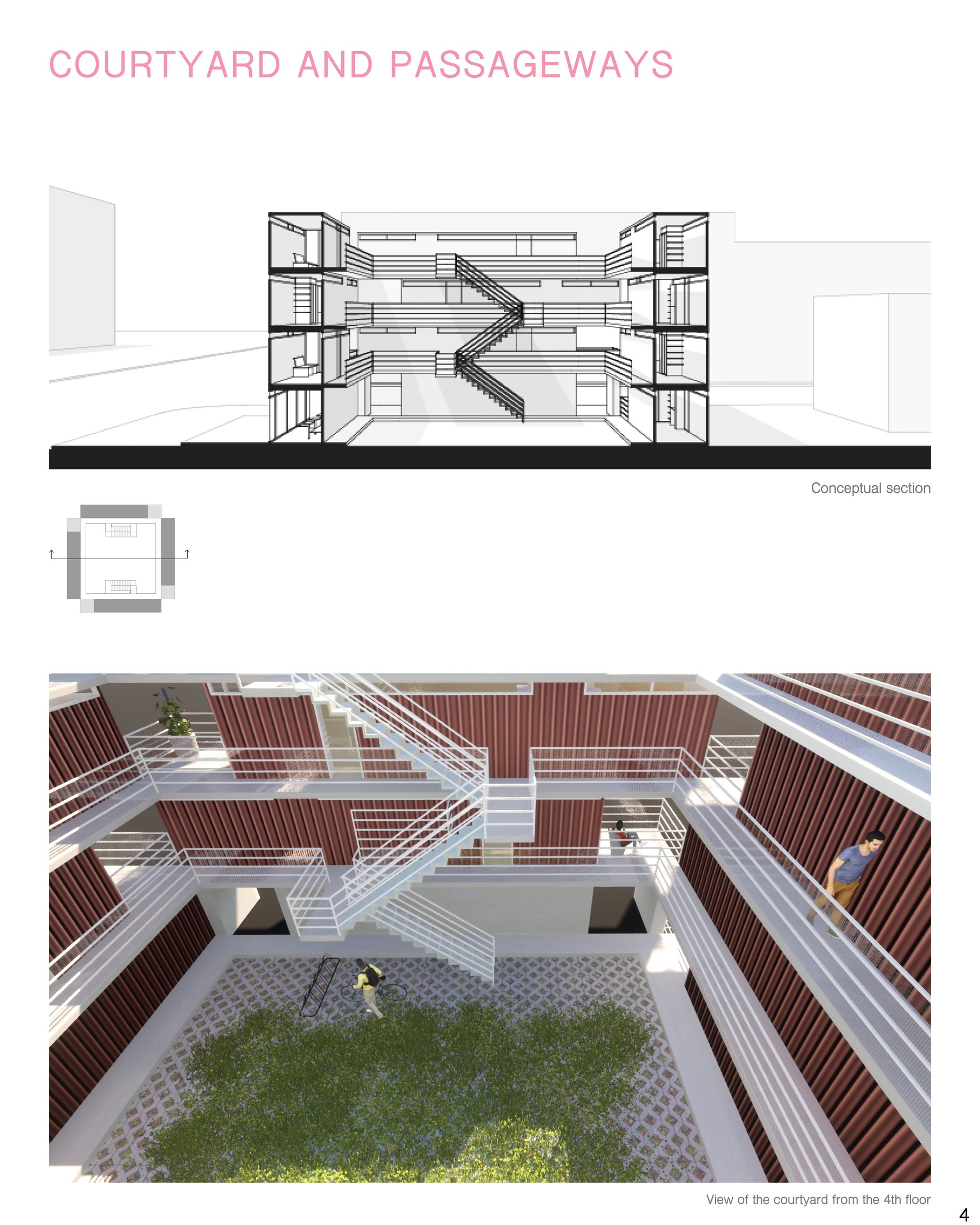 Courtyard and passageways
