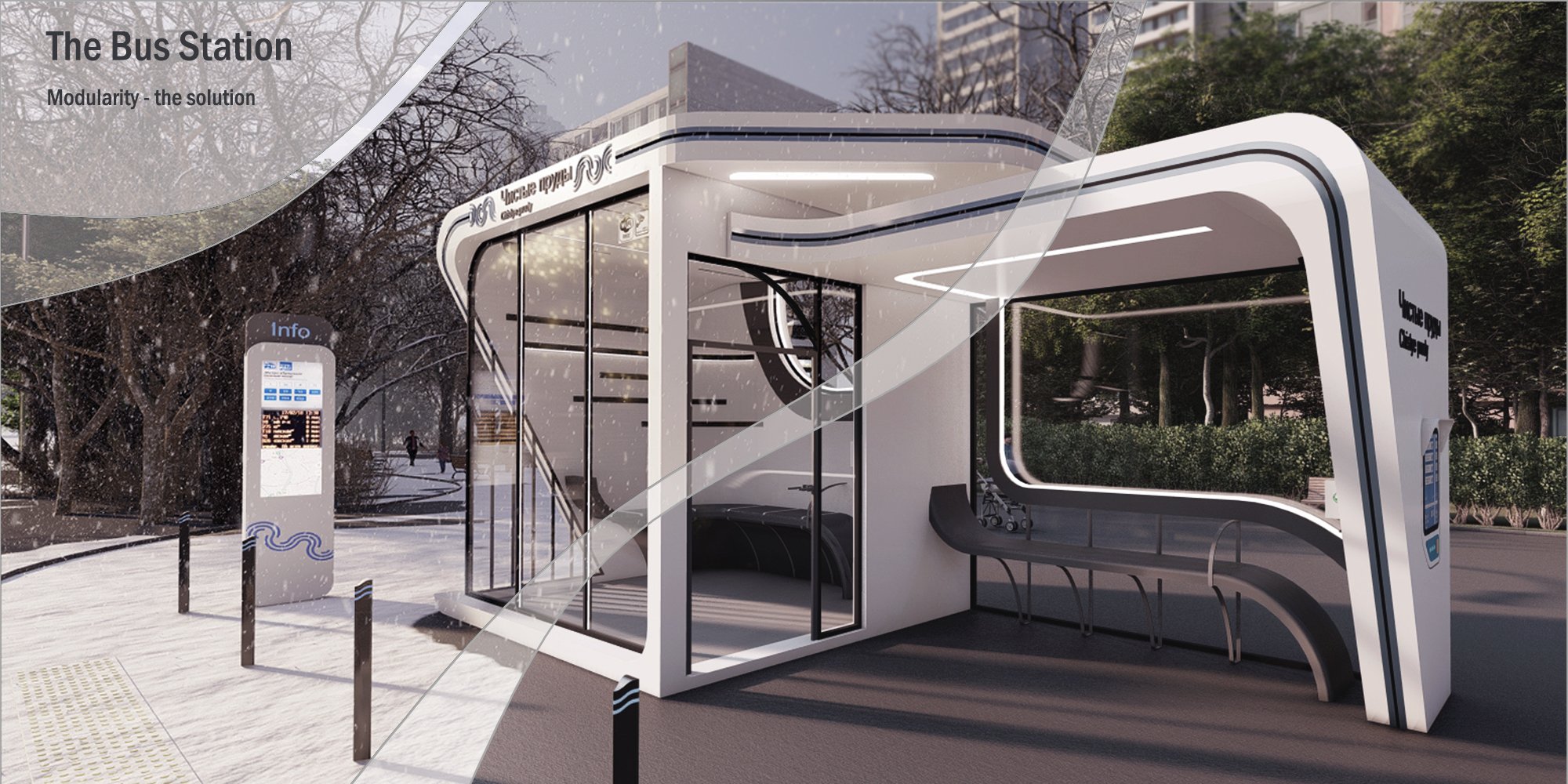 Network of modular bus stops