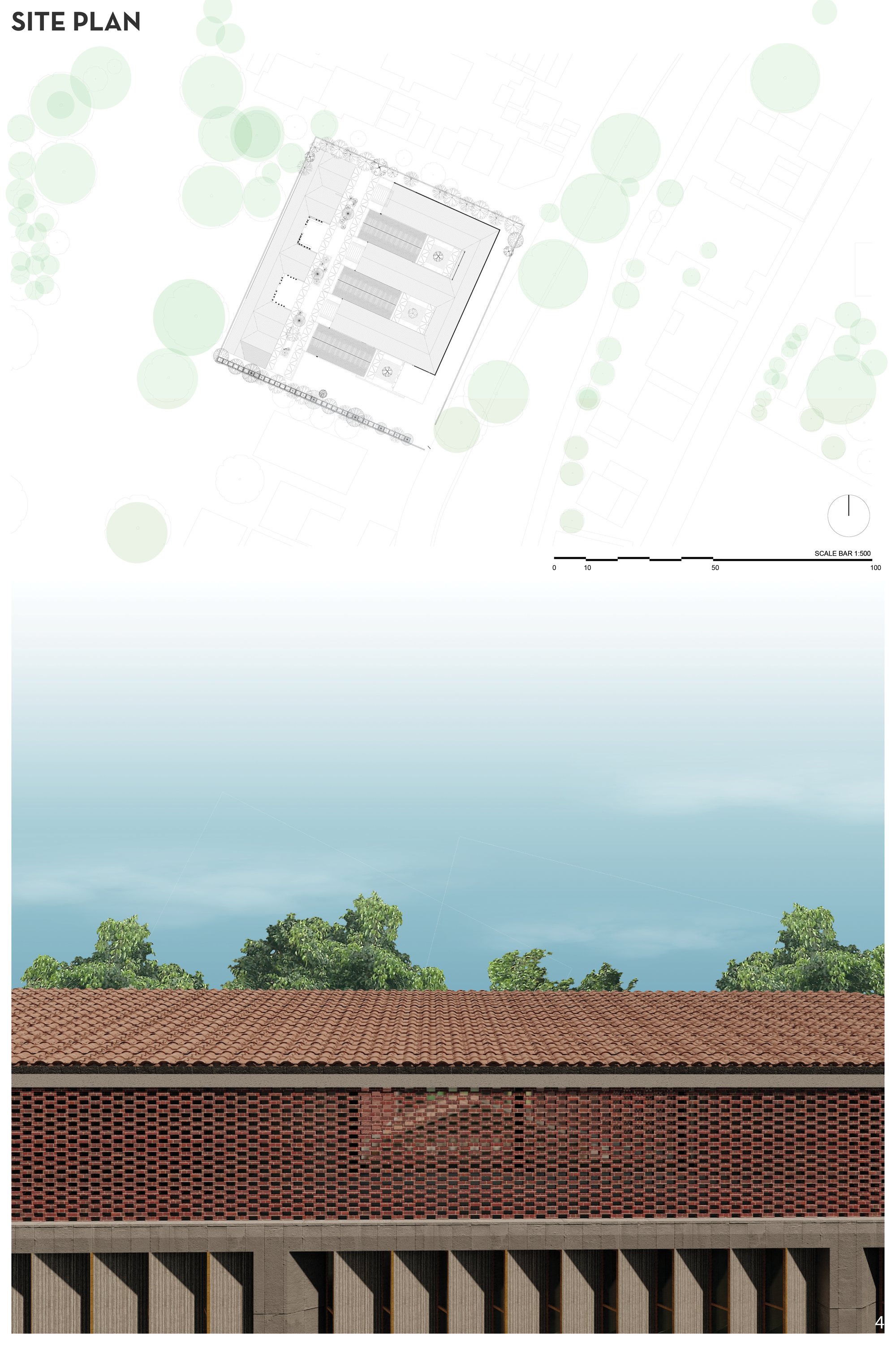 Render showing road-facing elevation