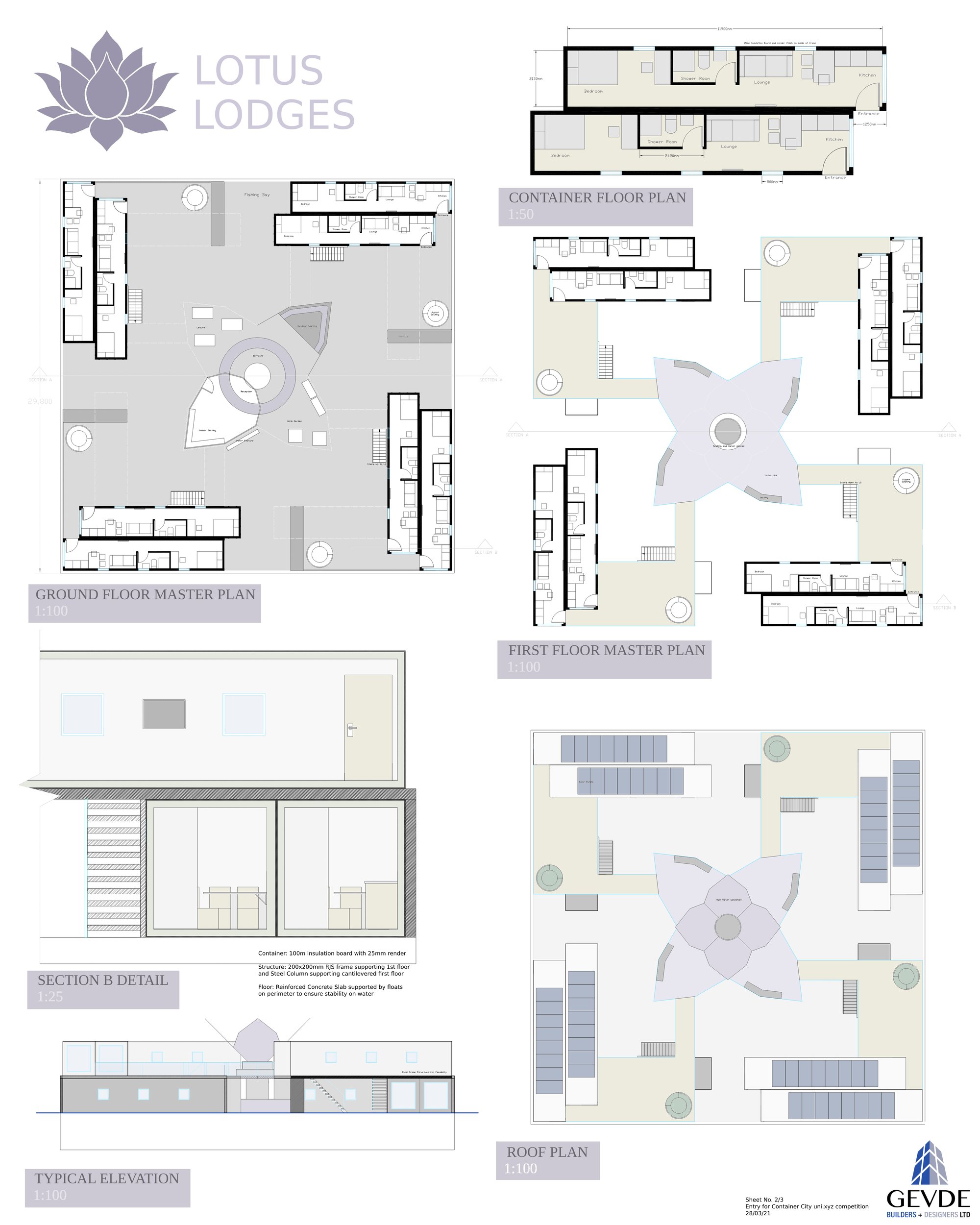 Container City Competition: LOTUS LODGES