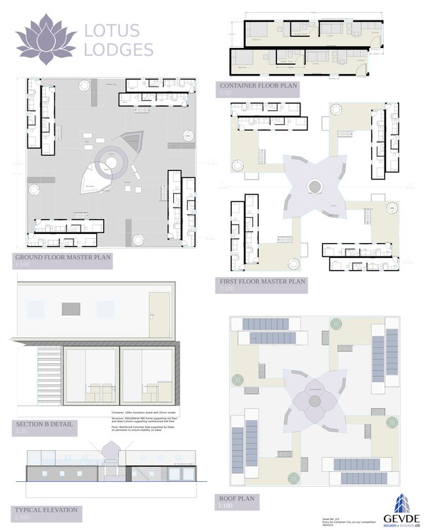 Container City Competition: LOTUS LODGES