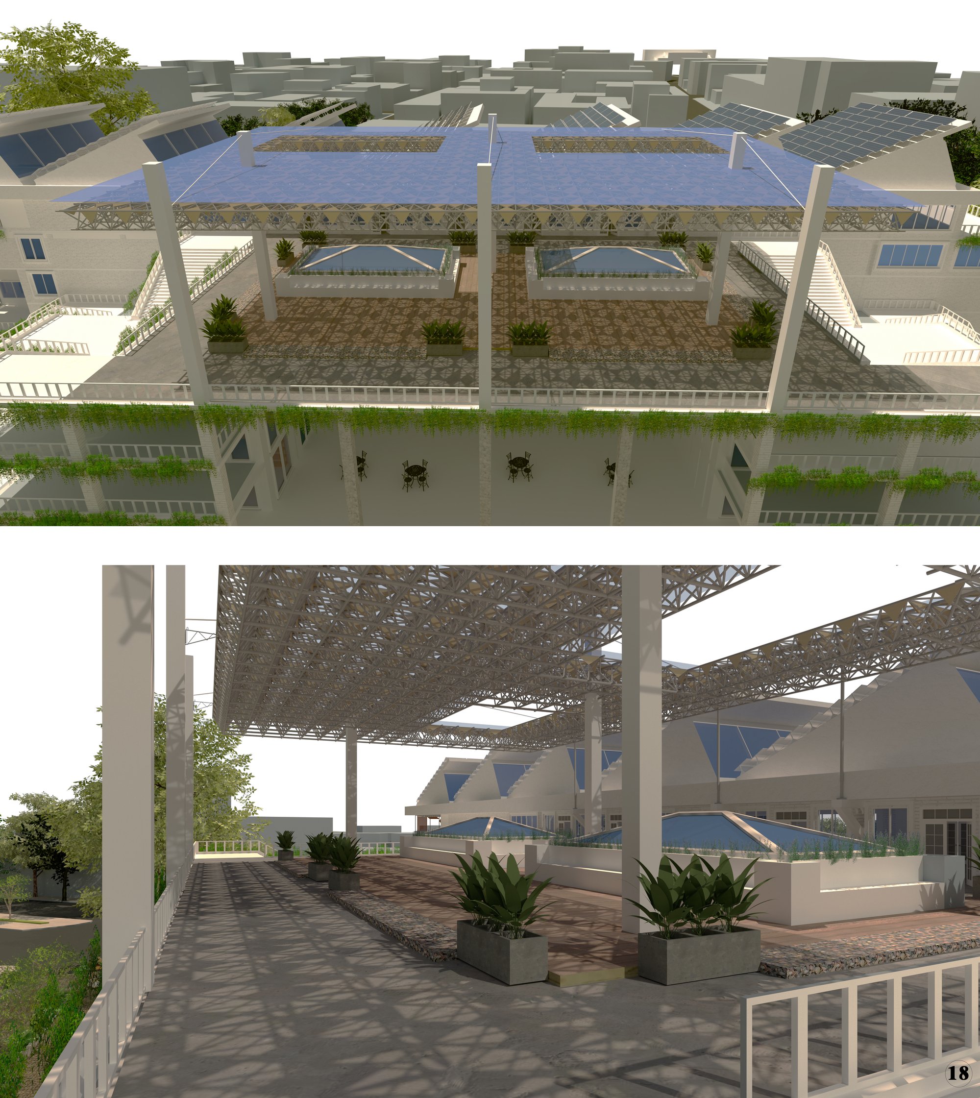 Sheet 18 - Terrace Space Frame Views